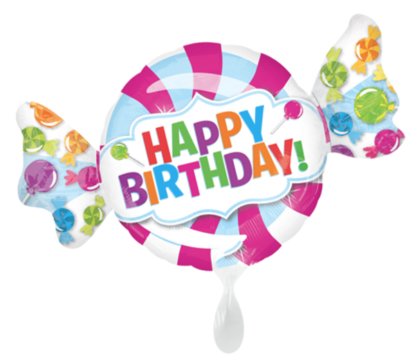 XXL Folienballon - Happy Birthday, Bonbon - ø 101cm